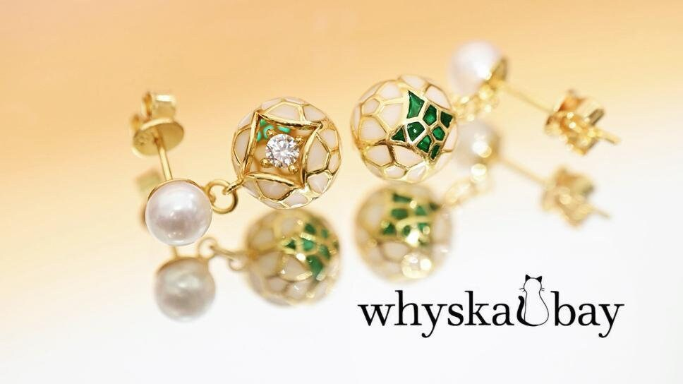 Galaxy Garden: White Ball Enamel Earrings