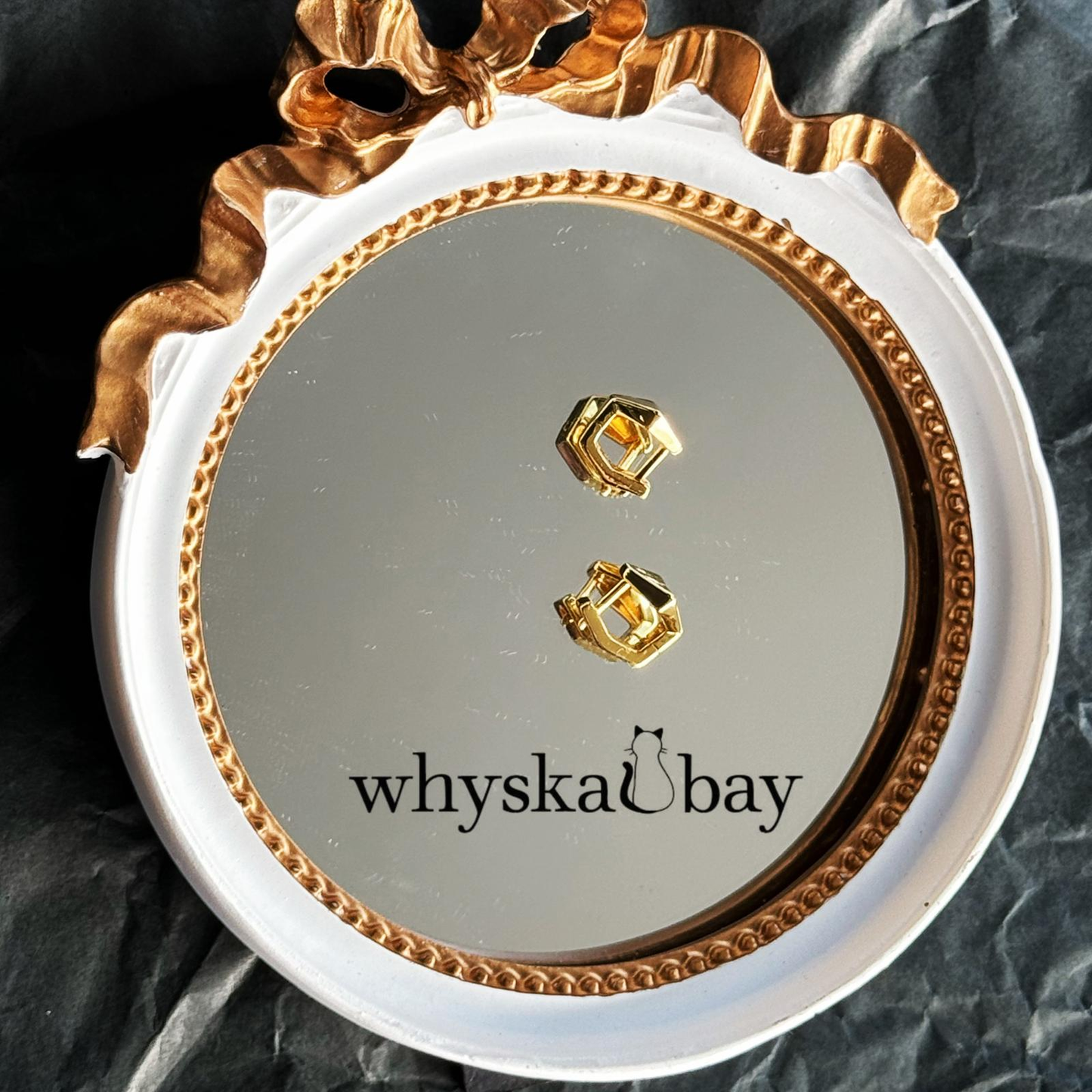 Elegant Hexagon Huggie Earrings: 24K Gold Filled Simplicity by Whyskabay