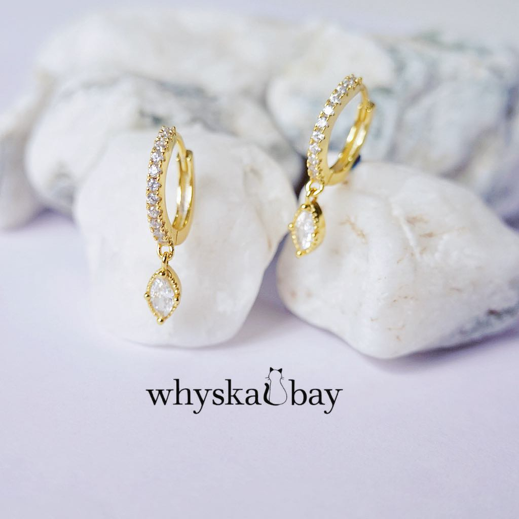 Chloe Diamond Drop Huggies