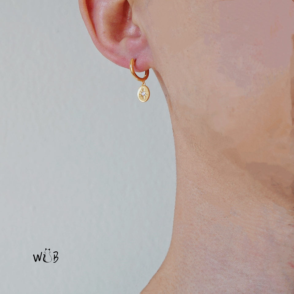 Classic North Star Hoop Earrings: Everyday Earrings & Gifts For Her