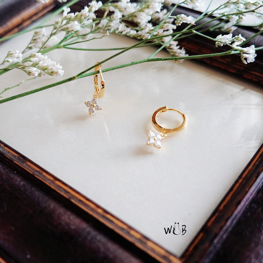 Lucky Clove Tiny Hoop Earrings: Petite Earrings & Everyday Earrings