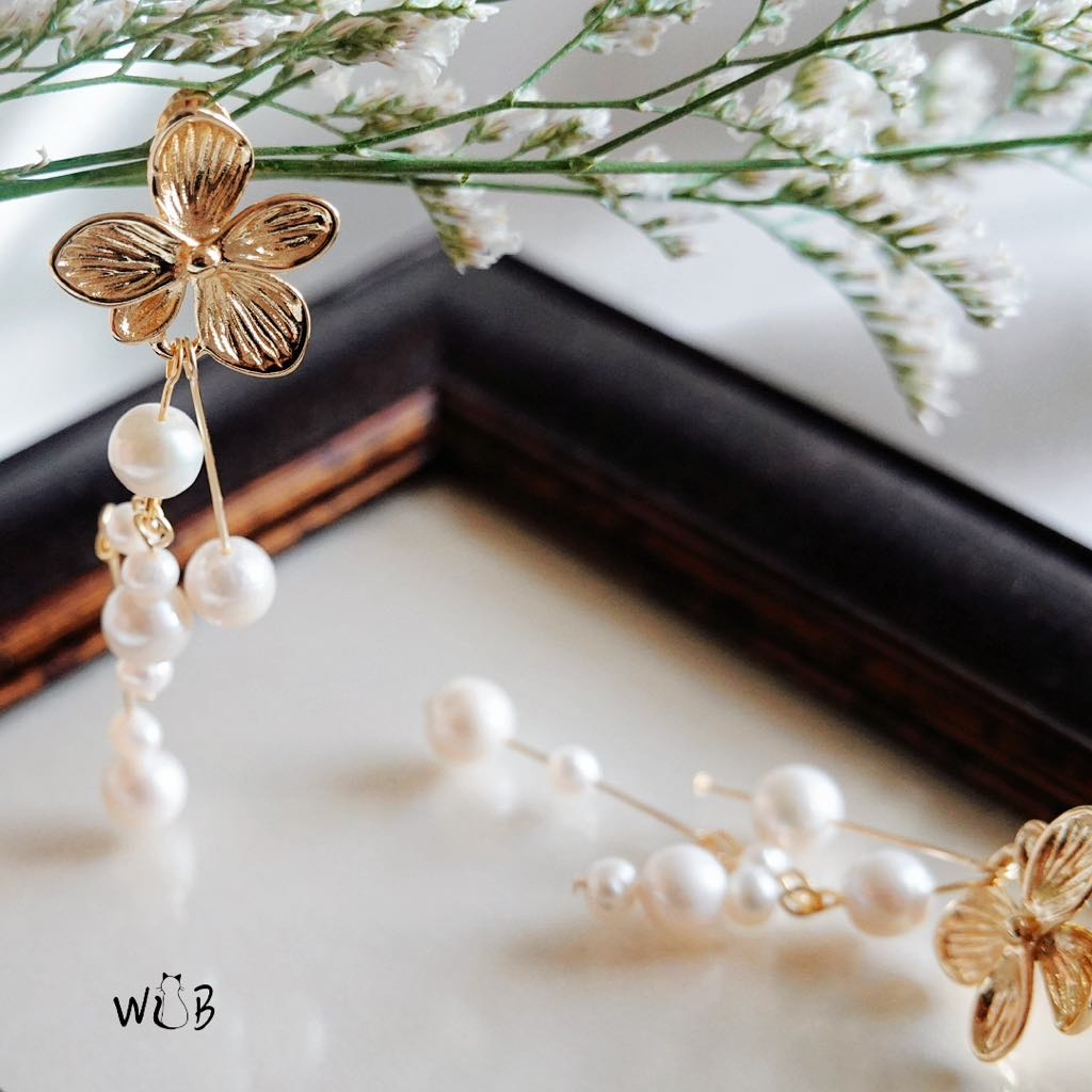 Flower Pearl Earrings: Unique Earrings & Freshwater Pearl Gifts For Her