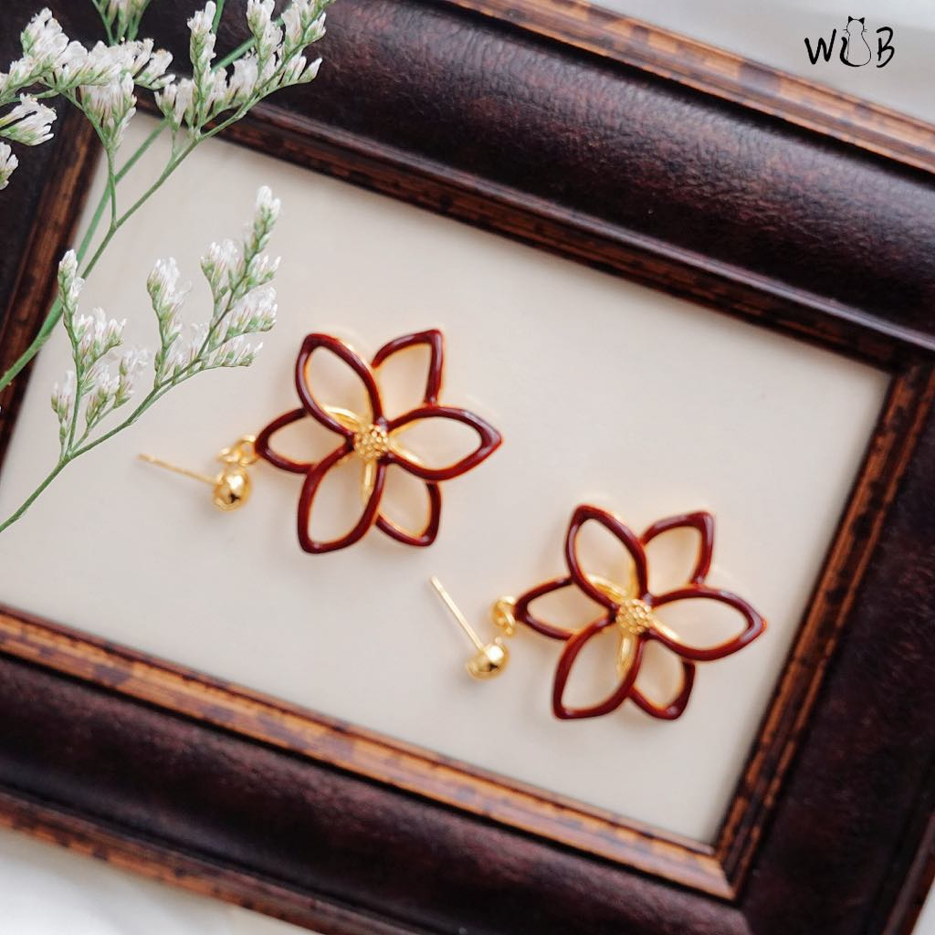 Wine Flower Earrings: Drop Earrings & Gifts For Her