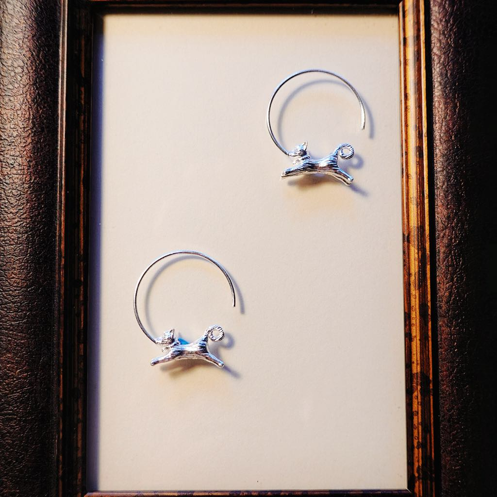 Cat Hoops Earrings: Cat Lover Earrings