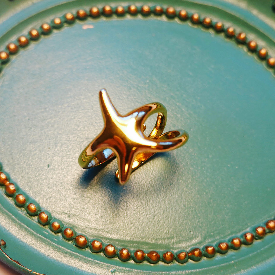 Sea Star Gold Ring: Adjustable Rings