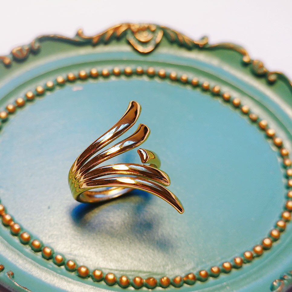 Gold  Angel Wing Ring: Adjustable Rings