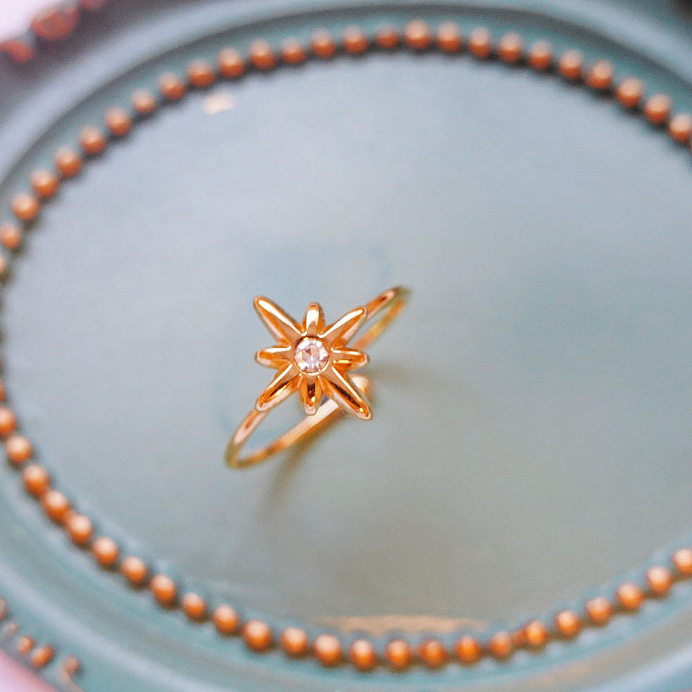 Gold North Star Ring: Adjustable Rings