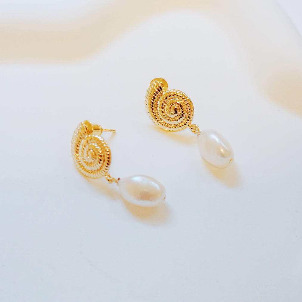 Ocean's Whisper Pearl Earrings: Natural Pearl Earrings