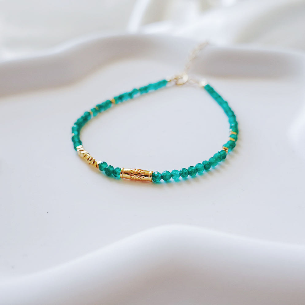 Green Chrysoprase Sunshine Bracelet: Natural Gemstone Bracelet