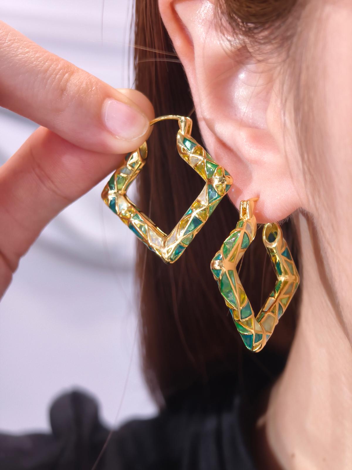 Square Enamel Earrings: Handcrafted Gifts For You