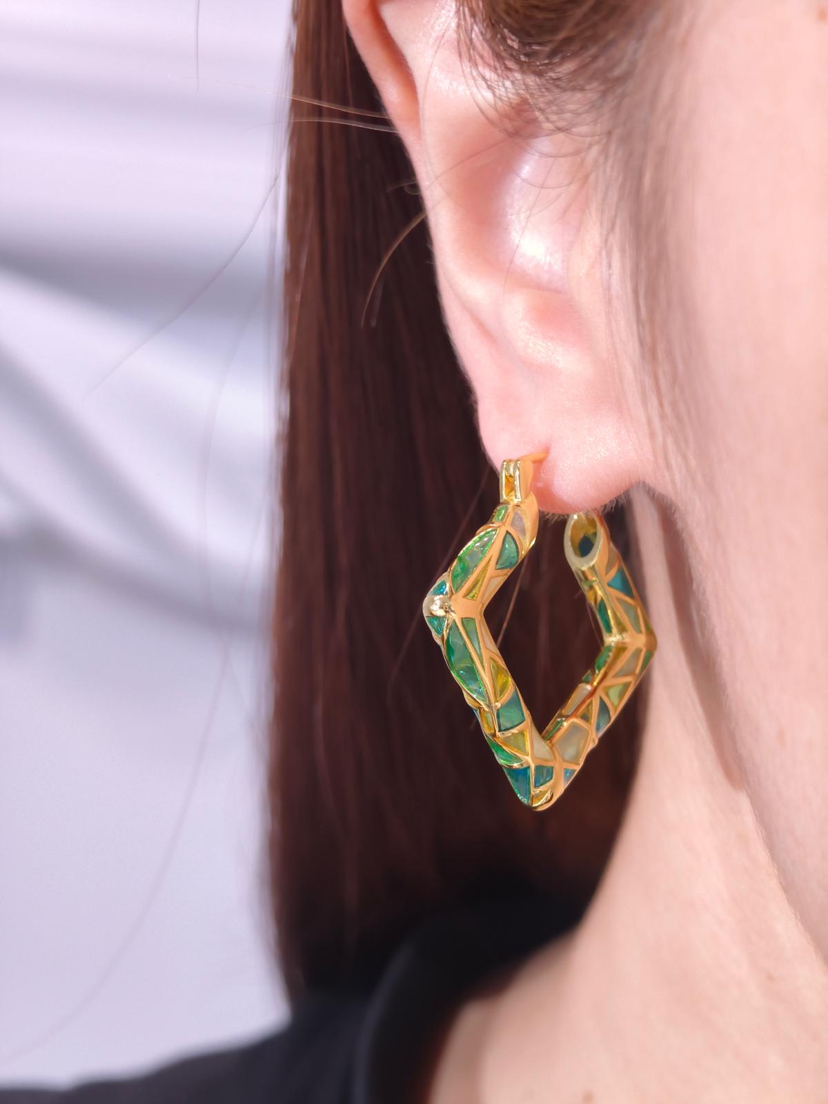 Square Enamel Earrings: Handcrafted Gifts For You
