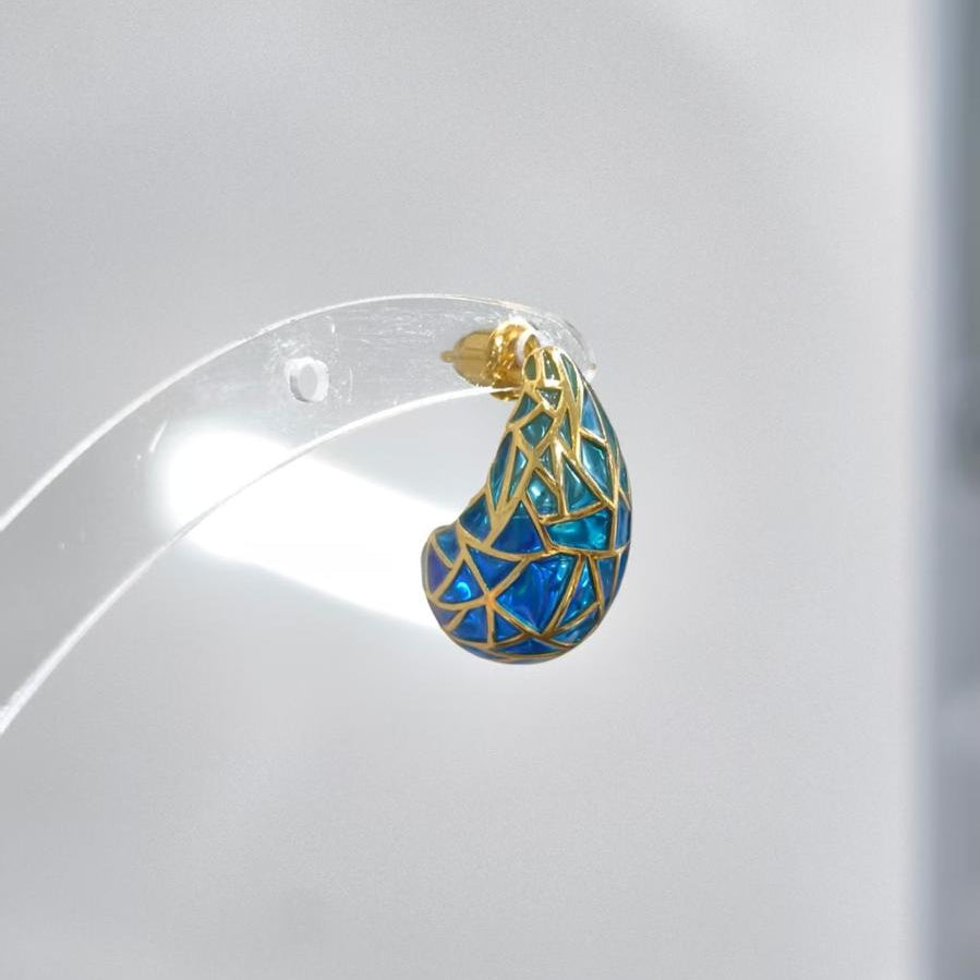 Skyfall Tear Drop Enamel Earrings: Sapphire Rain Enamel Earrings & Elegant Gifts For Her