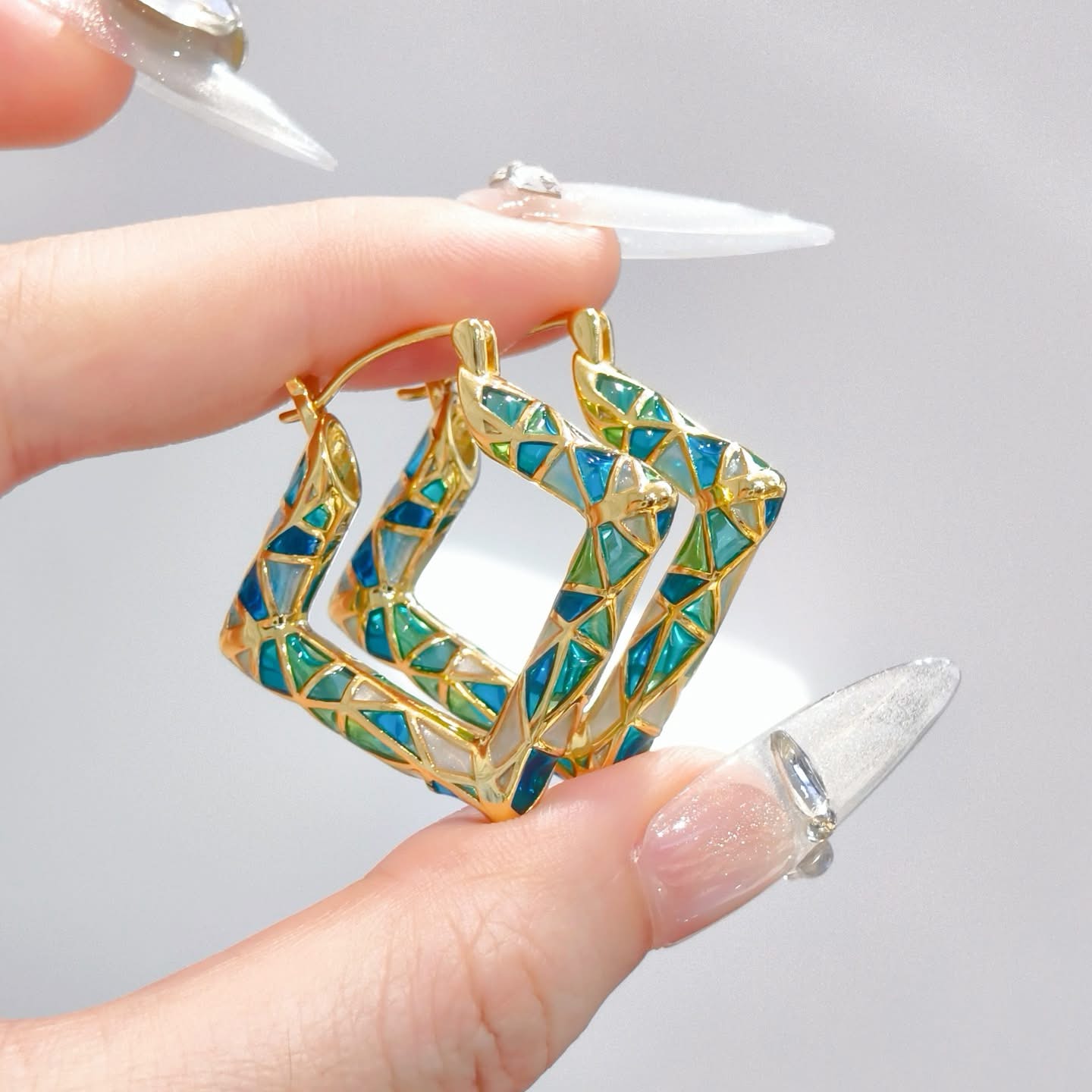 Square Enamel Earrings: Handcrafted Gifts For You