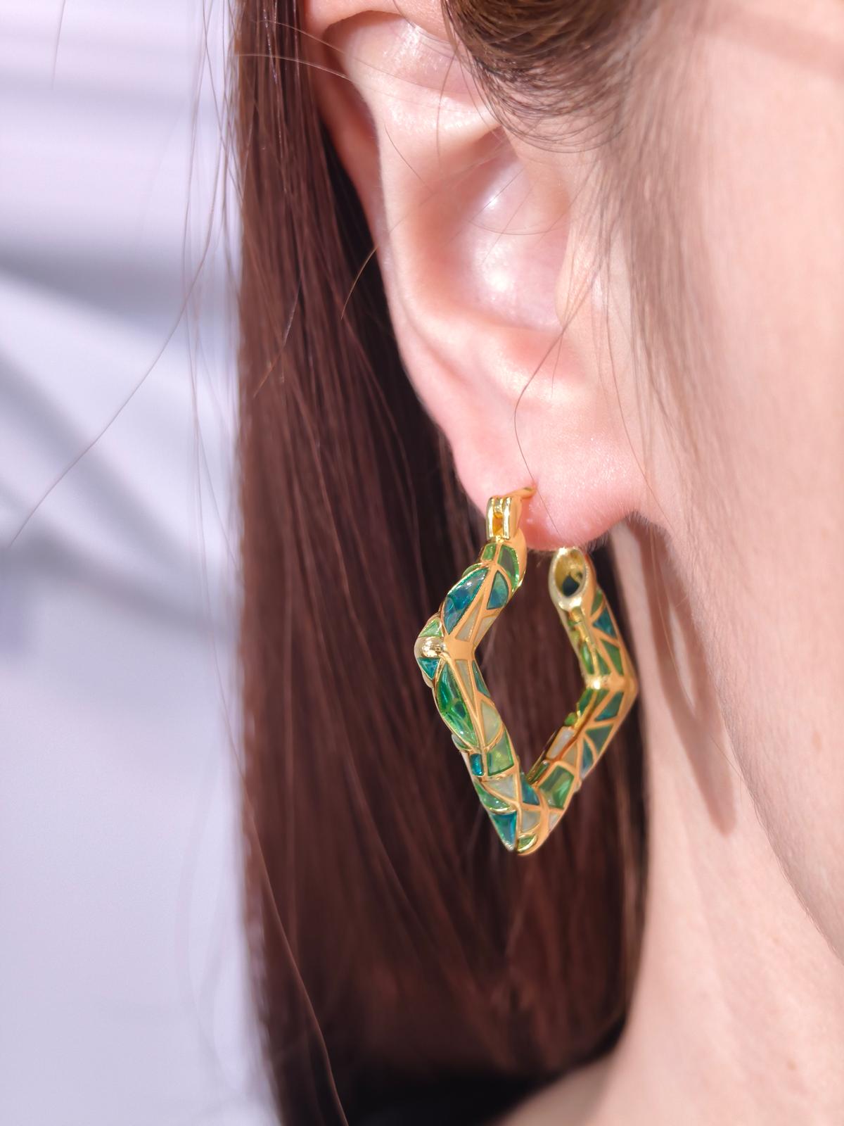 Square Enamel Earrings: Handcrafted Gifts For You