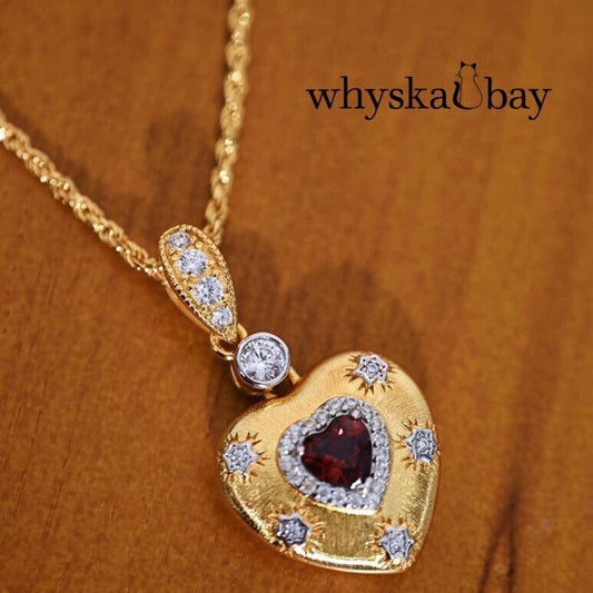 Timeless Love: Vintage Diamond & Garnet Heart Necklace