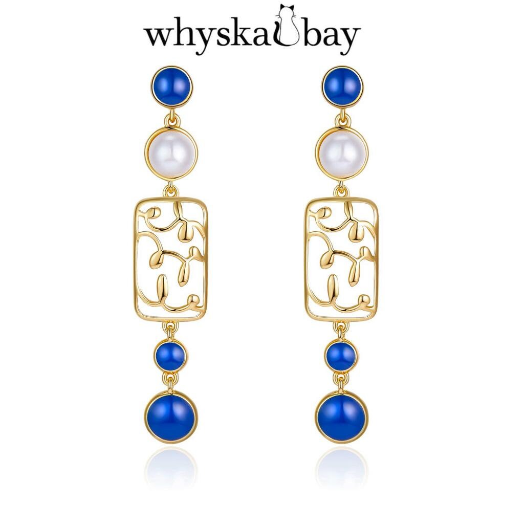Paris Blue: Paris Window Earring • French Window Inspired Gold Earrings