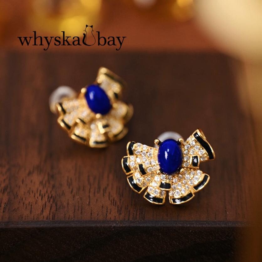 Blue Awaken: Art Deco Lapis Lazuli Earrings & 9th Anniversary Gift