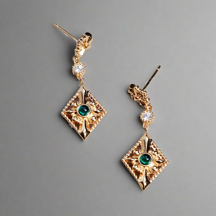 Cleopatra Emerald Earrings