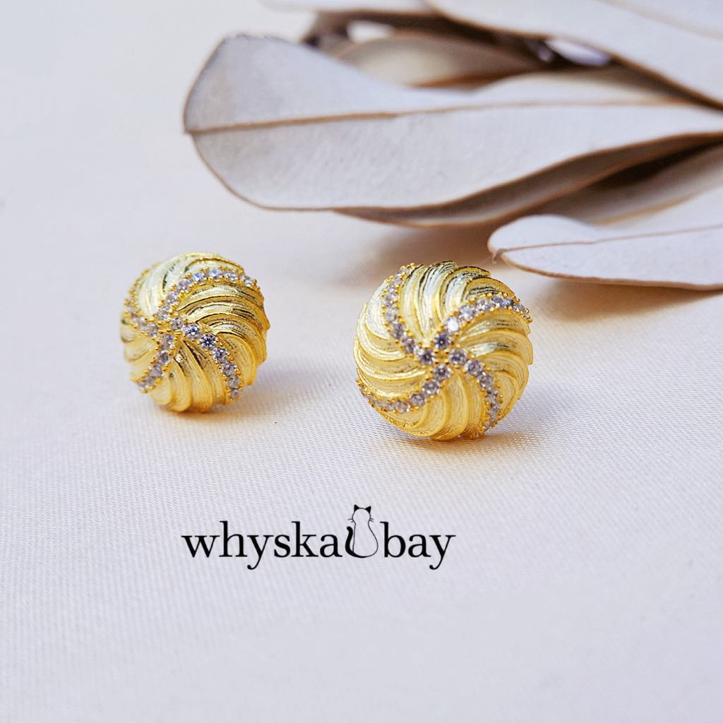 Elegance Daily: Spiral Spark Studs & Luxe 18K Gold Plated