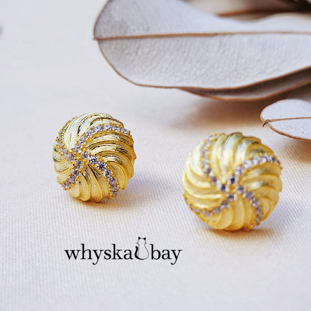 Elegance Daily: Spiral Spark Studs & Luxe 18K Gold Plated