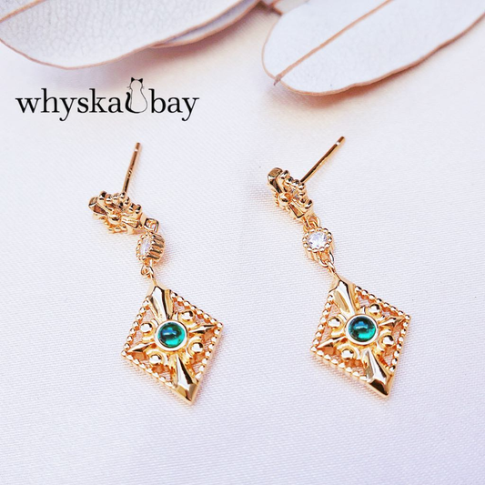 Cleopatra Emerald Earrings