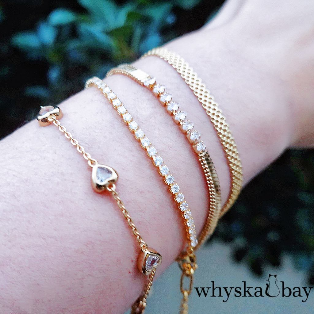 Crystal Heart Gold Bracelet: Love Bracelet & 18K Gold Plated