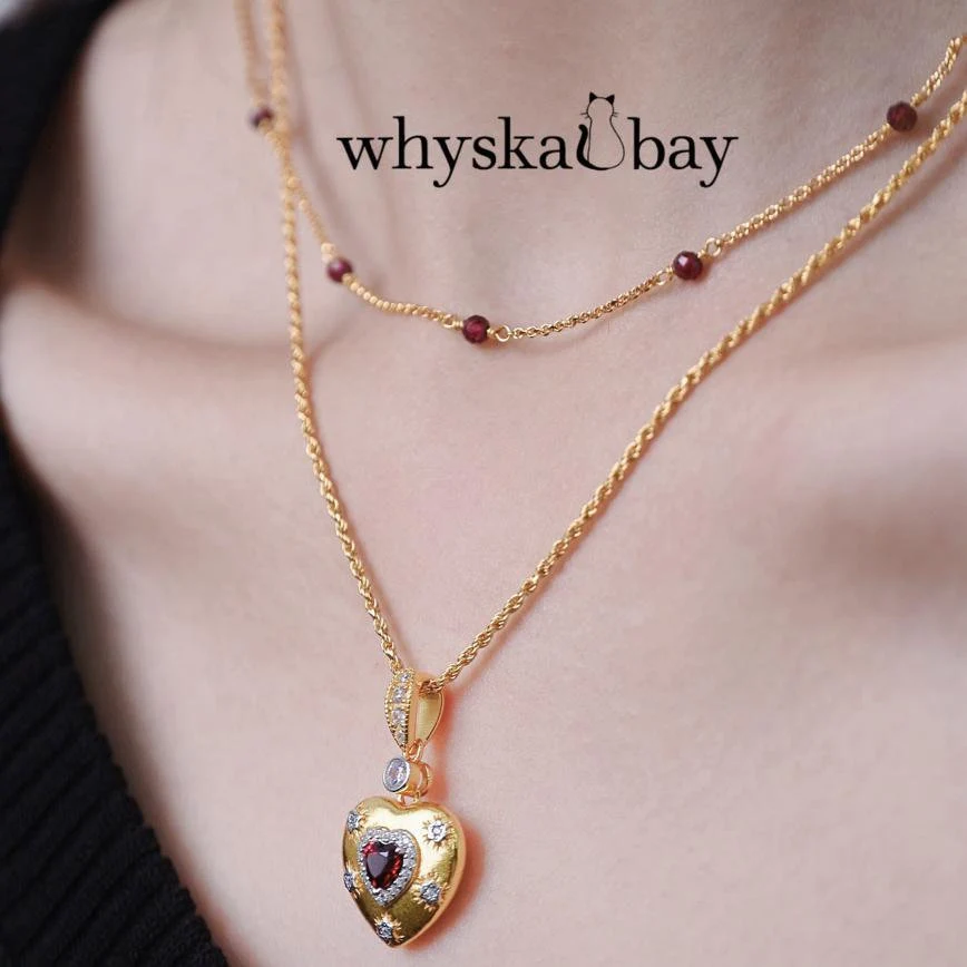 Timeless Love: Vintage Diamond & Garnet Heart Necklace