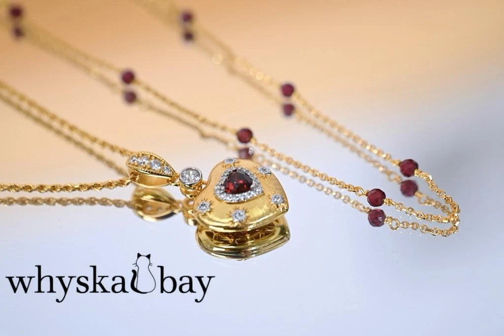 Timeless Love: Vintage Diamond & Garnet Heart Necklace