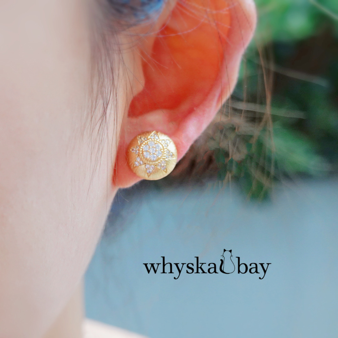 Sunny Blossom: Sunflower Crystal Stud Earrings