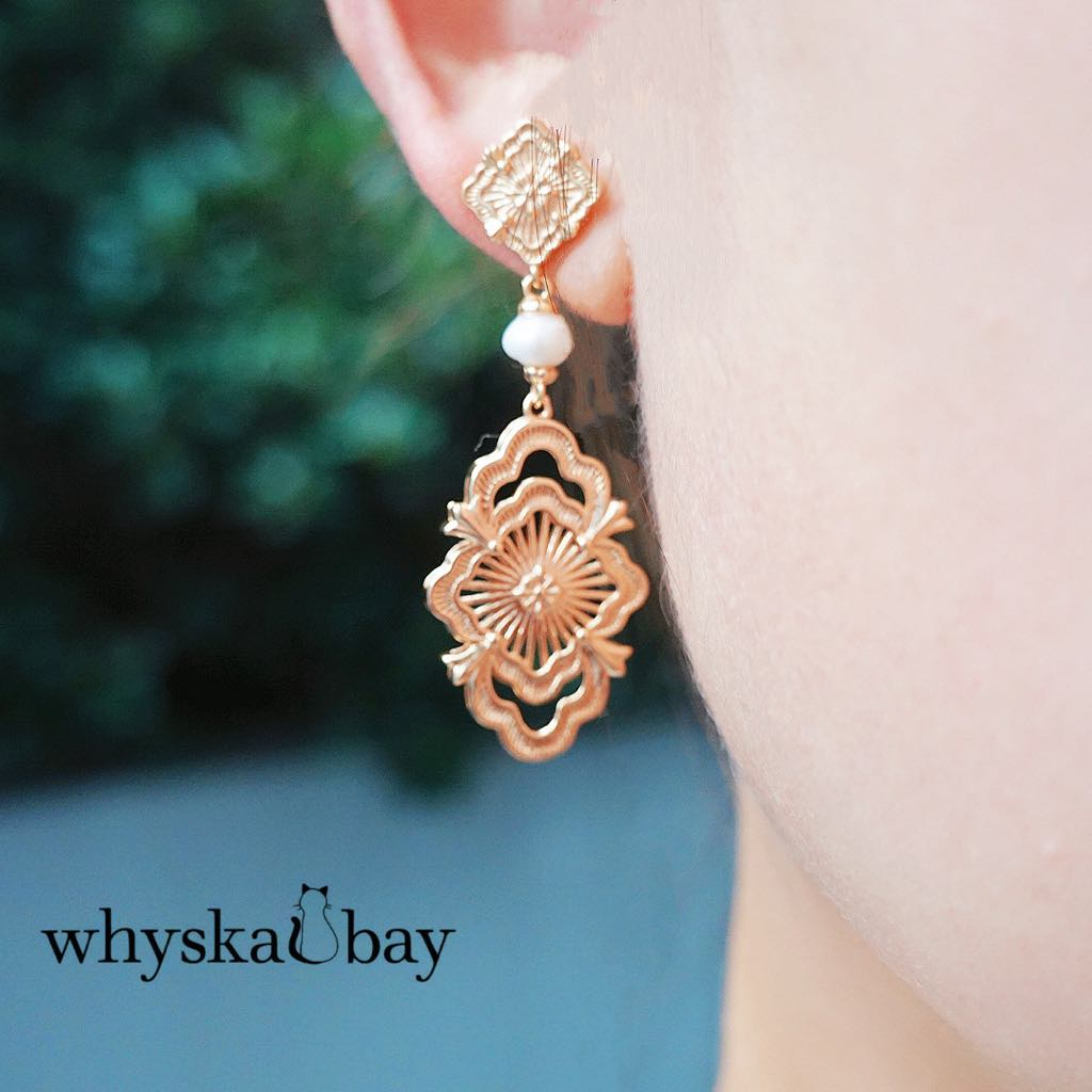 Floral Dreams Whisper: Golden Petal Whispers Earrings