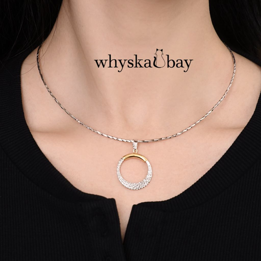 Golden Crescent of The Sky: Necklace with Detachable Pendant