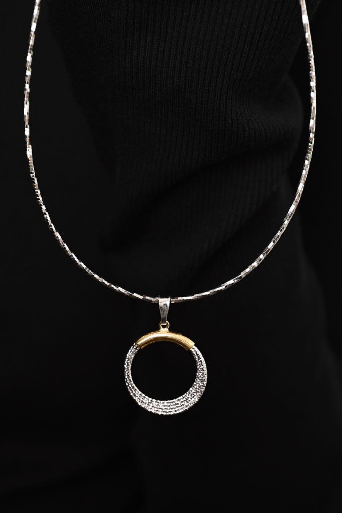 Golden Crescent of The Sky: Necklace with Detachable Pendant