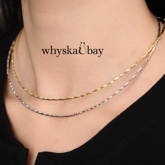 Simple Minimalist Chain: Handcrafted 18K Gold & Silver