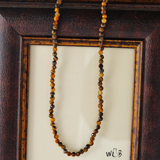 Tiger’s Eye Gemstone Beaded Necklace: Protection & Grounding Jewellery Gifts