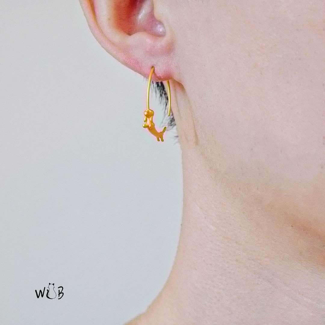 Dachshund Hoops Earrings: Dog Lover Earrings