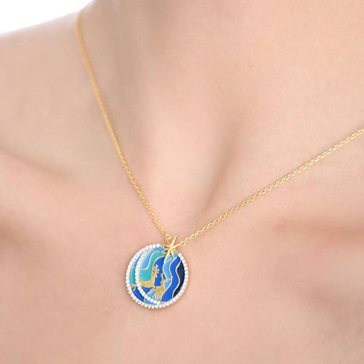 Enchanted Deer Enamel Necklace: Handcrafted Enamel Gift For Her