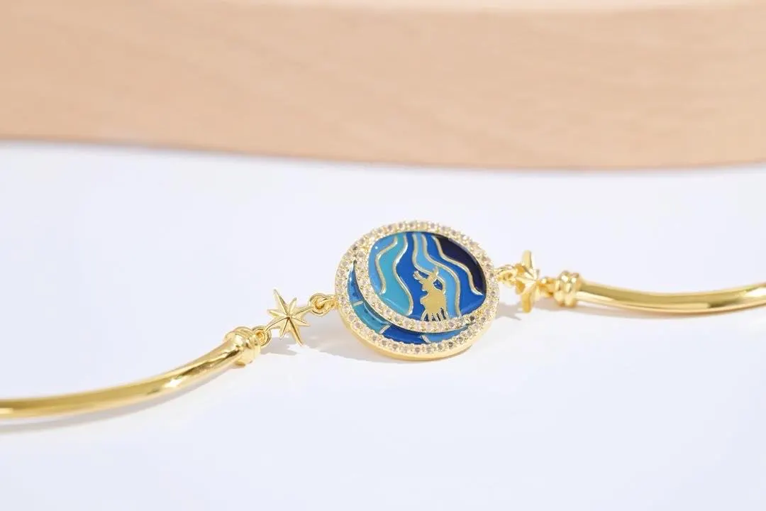 Deer Enamel Bracelet: Handmade Enamel Gift For Her