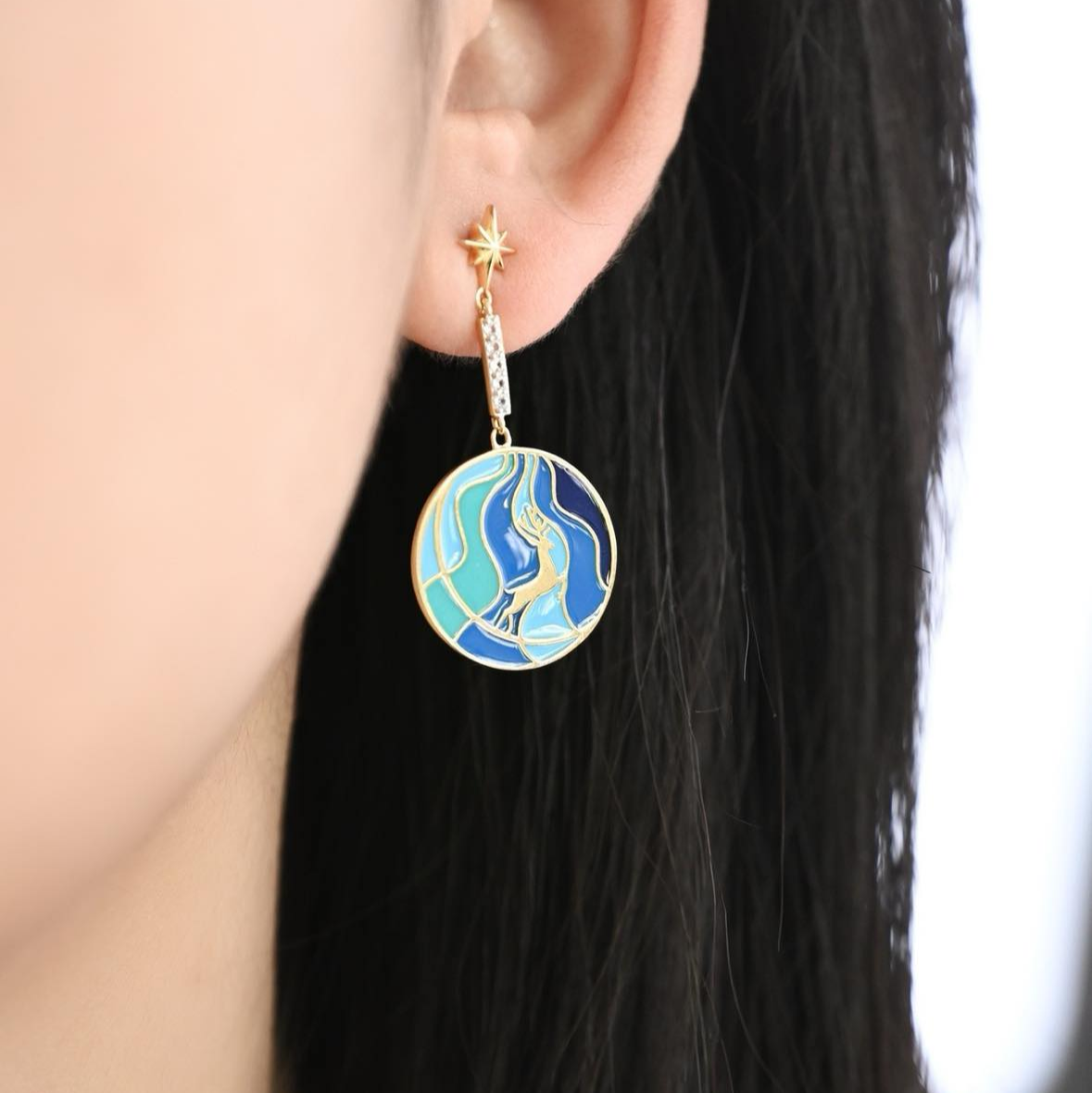 Deer Enamel Earrings: Handcrafted Gifts For Her & Statement Earrings