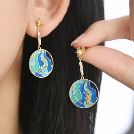 Deer Enamel Earrings: Handcrafted Gifts For Her & Statement Earrings