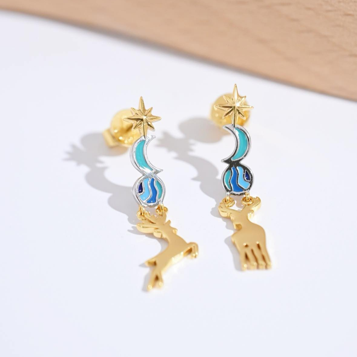 Dainty Deer Enamel Earrings: Handcrafted Gifts For Her & Petite Unique Earrings