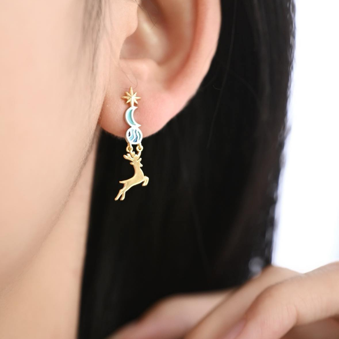 Dainty Deer Enamel Earrings: Handcrafted Gifts For Her & Petite Unique Earrings