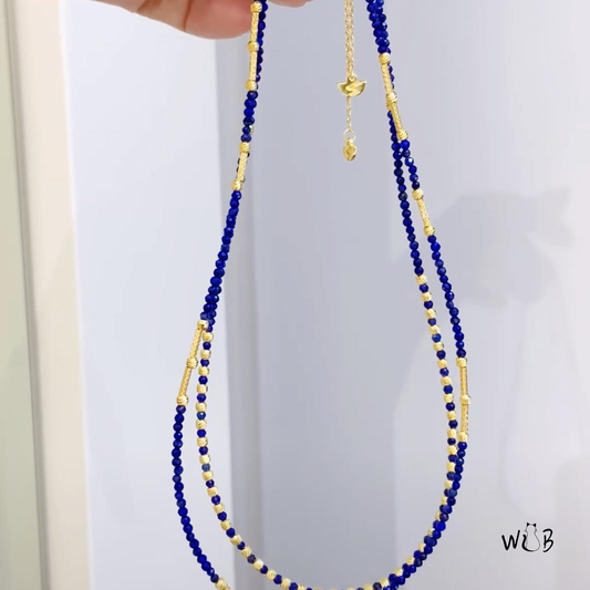 Lapis Beaded Minimalist Necklace: Handmade Gifts For Her