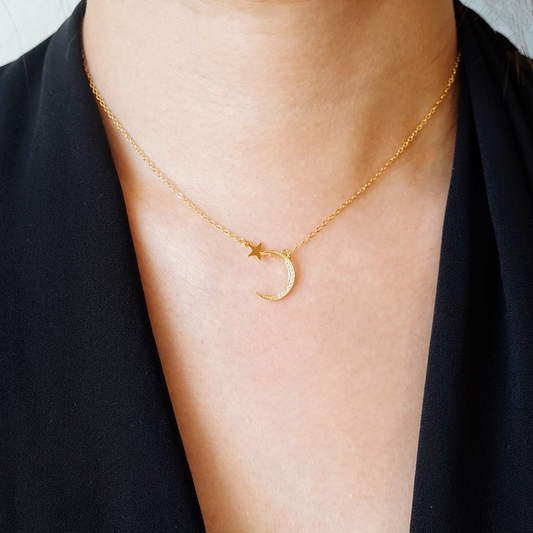 Petite Moon Necklace: Love You To The Moon