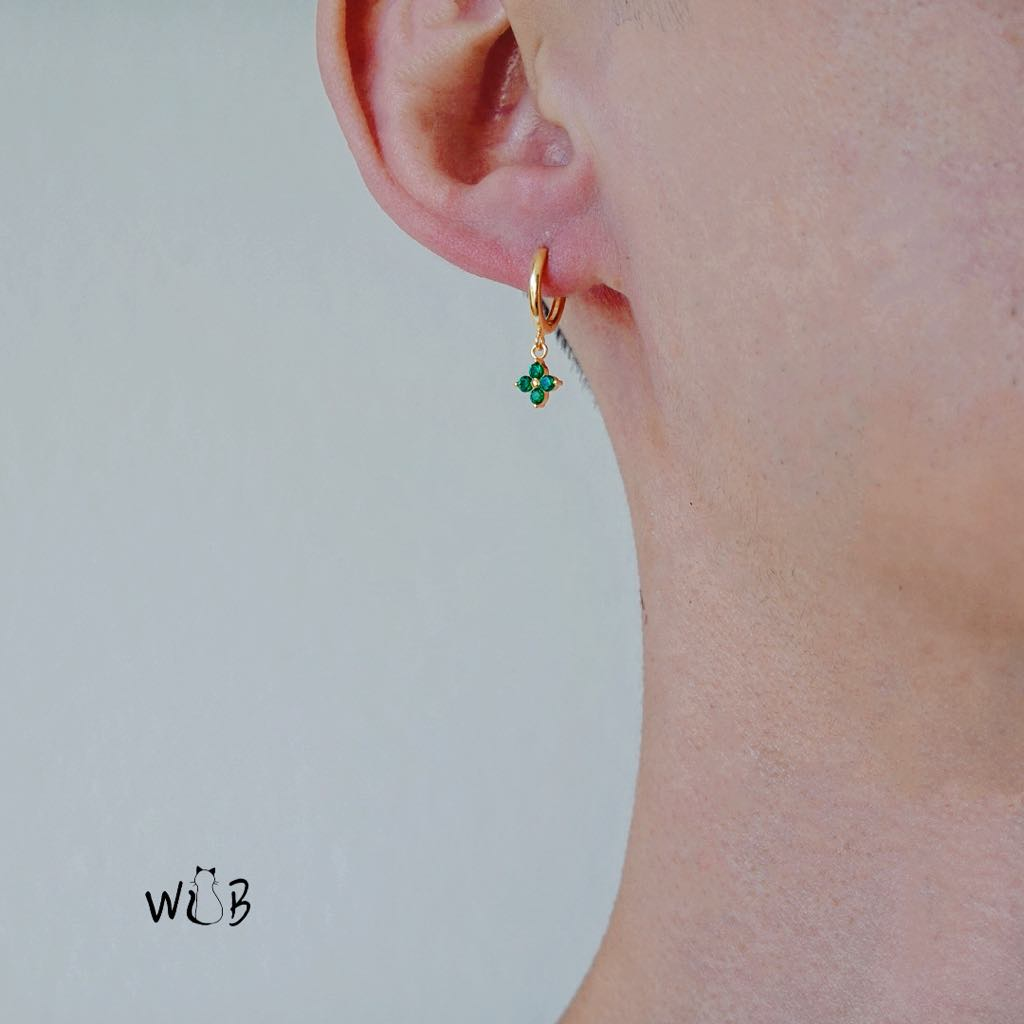 Lucky Clove Tiny Hoop Earrings: Petite Earrings & Everyday Earrings