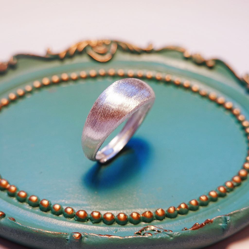 Silver Frosted Thick Ring: Adjustable Rings